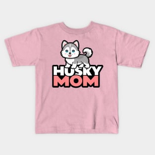 Husky Dog Mom Cute Kawaii Kids T-Shirt